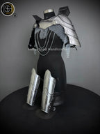 Medieval Ancient Gorget Pauldron & Leg Armor,Chainmail Top, Cosplay, Sca Armor, Larp Armor, Fantasy Armor, Gift for women. ISH Collection