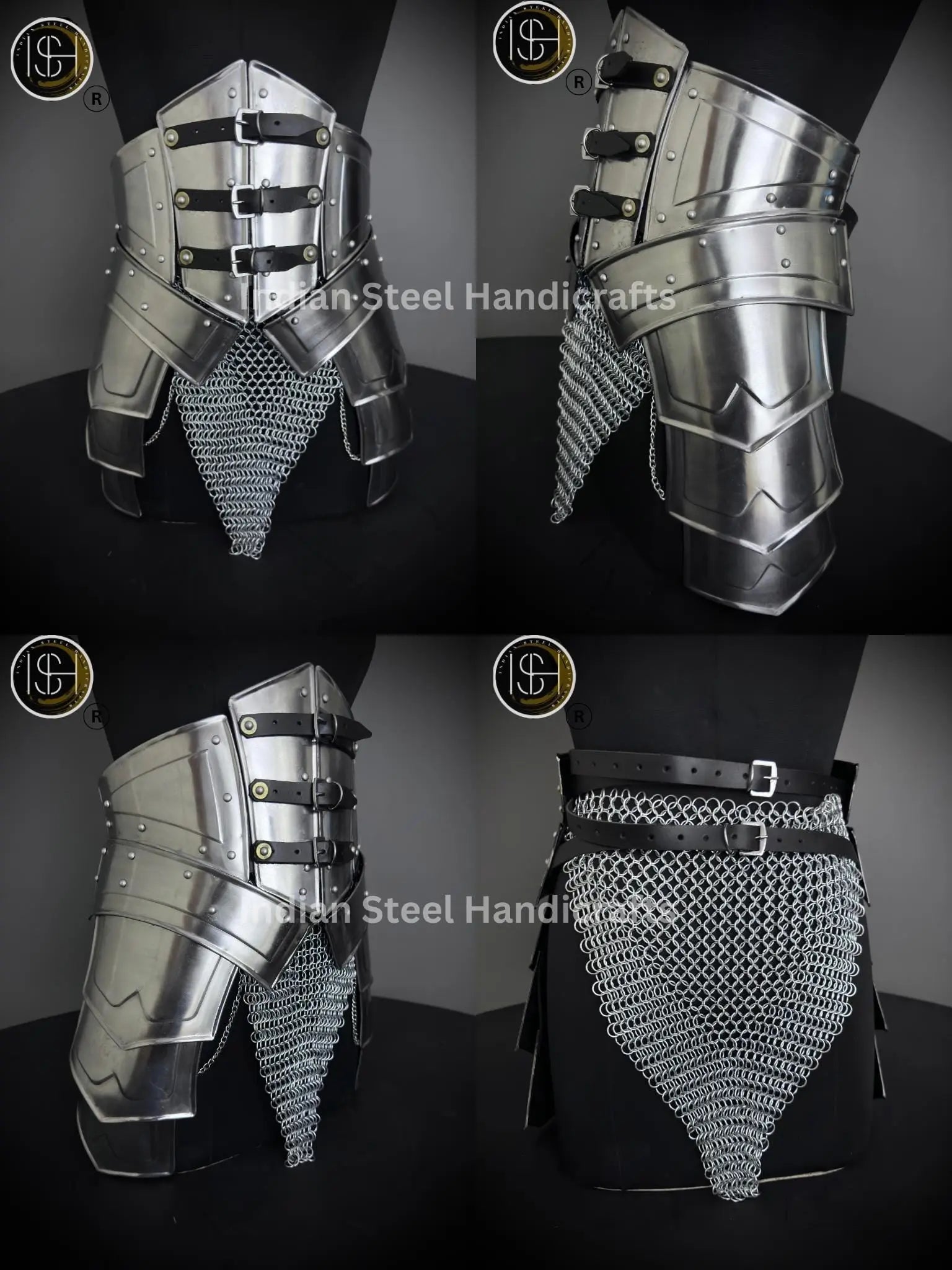 Medieval Steel Corset Armor: Chainmail Skirt, SCA LARP Cosplay