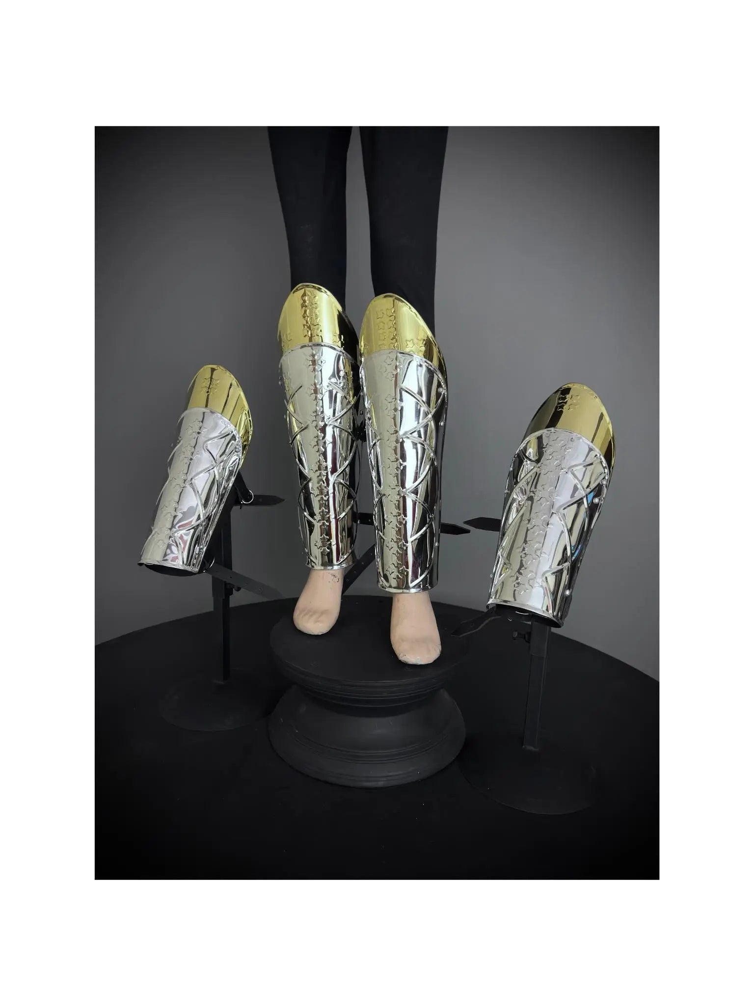 Medieval Knight leg Armor, Bracers Armor, Larp Armor, fantasy Armor Cosplay Armor, Sca Armor, Gift for Men/Women. ISH Collection