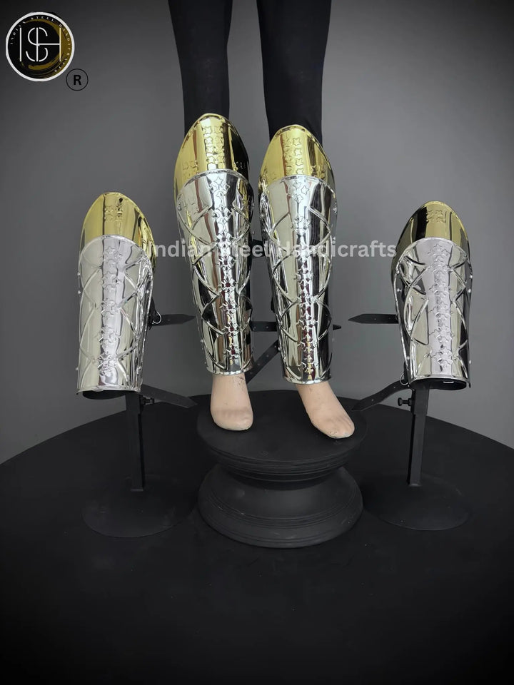 Medieval Knight leg Armor, Bracers Armor, Larp Armor, fantasy Armor Cosplay Armor, Sca Armor, Gift for Men/Women. ISH Collection