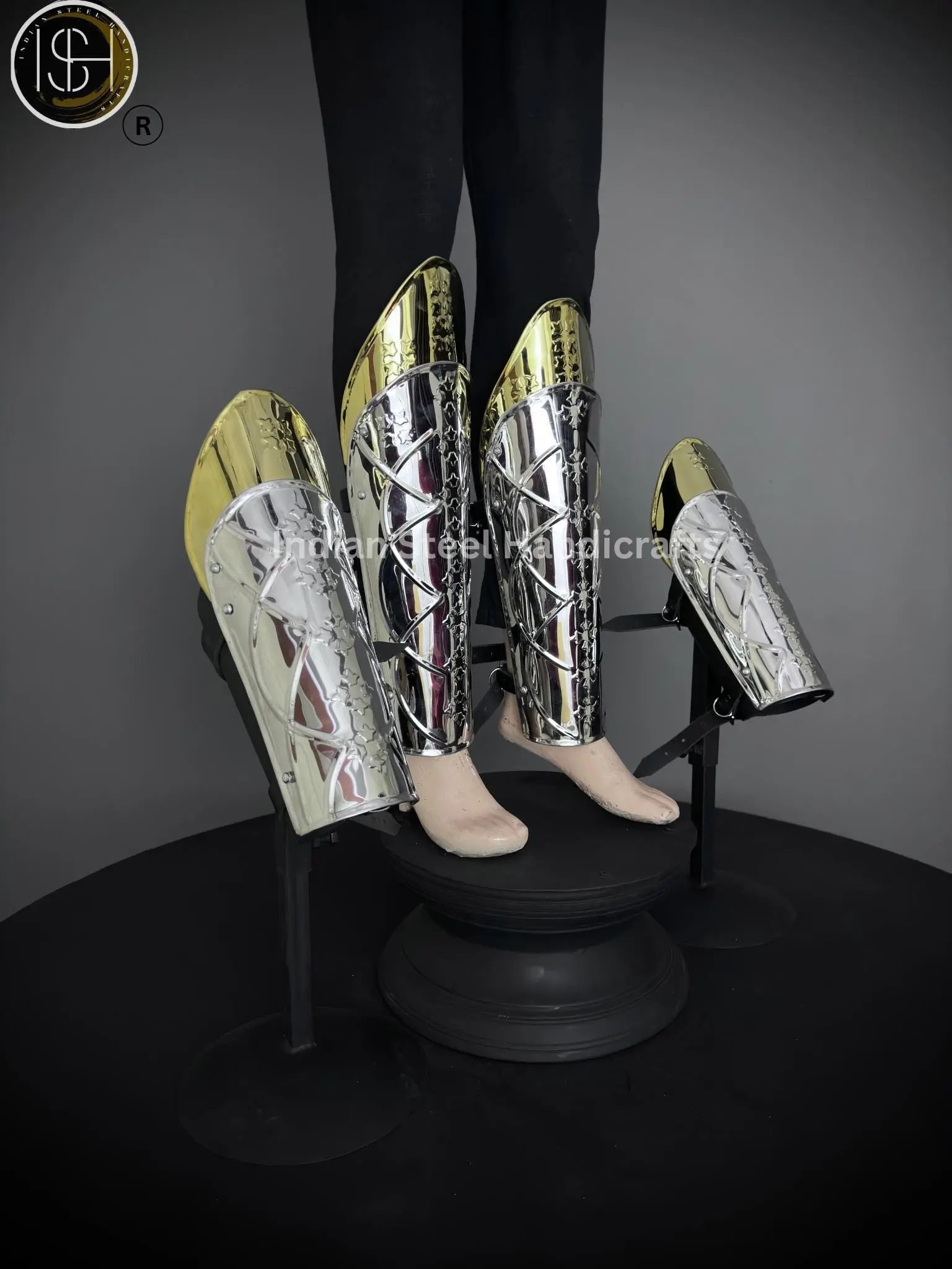 Medieval Knight leg Armor, Bracers Armor, Larp Armor, fantasy Armor Cosplay Armor, Sca Armor, Gift for Men/Women. ISH Collection