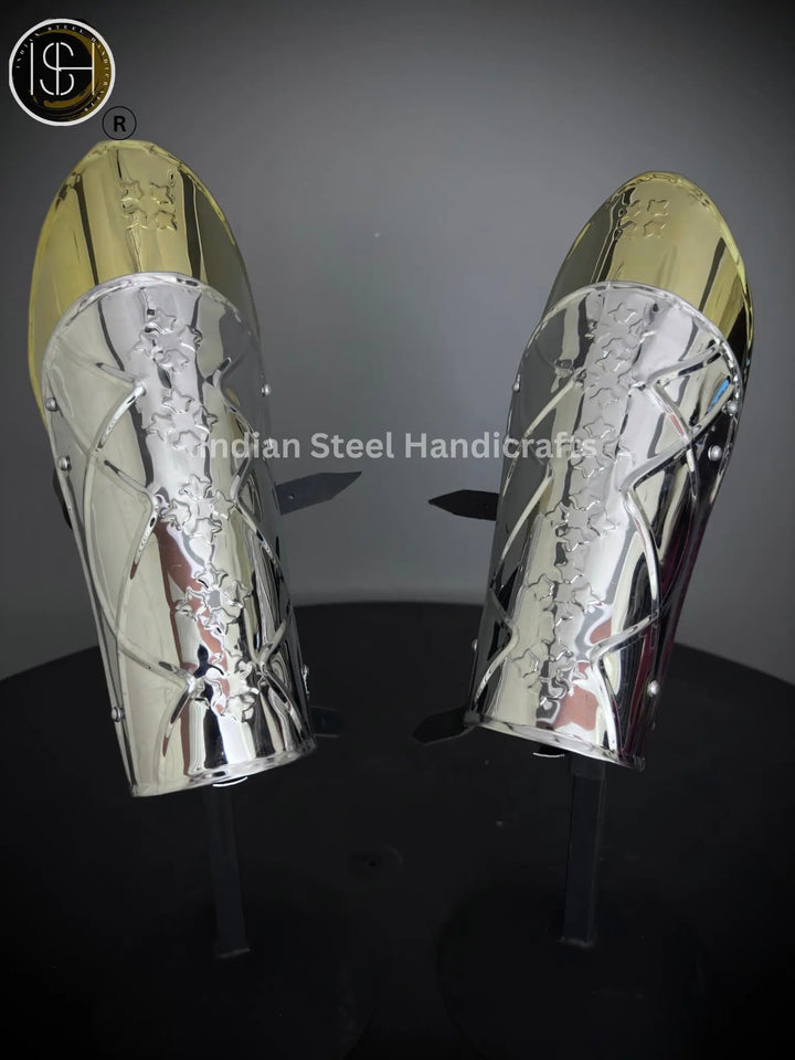 Medieval Knight leg Armor, Bracers Armor, Larp Armor, fantasy Armor Cosplay Armor, Sca Armor, Gift for Men/Women. ISH Collection
