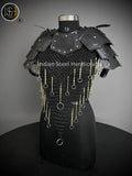Knight Brave Female Armor, Gorget Pouldron Armor, Chaianmail Stylish top,Cosplay Armor, Sca Armor, Larp Armor, Gifts for Women. ISH Collection