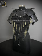 Knight Brave Female Armor, Gorget Pouldron Armor, Chaianmail Stylish top,Cosplay Armor, Sca Armor, Larp Armor, Gifts for Women. ISH Collection