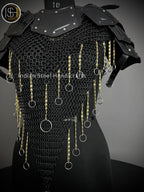 Knight Brave Female Armor, Gorget Pouldron Armor, Chaianmail Stylish top,Cosplay Armor, Sca Armor, Larp Armor, Gifts for Women. ISH Collection
