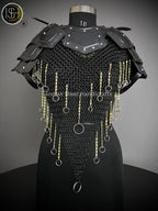 Knight Brave Female Armor, Gorget Pouldron Armor, Chaianmail Stylish top,Cosplay Armor, Sca Armor, Larp Armor, Gifts for Women. ISH Collection