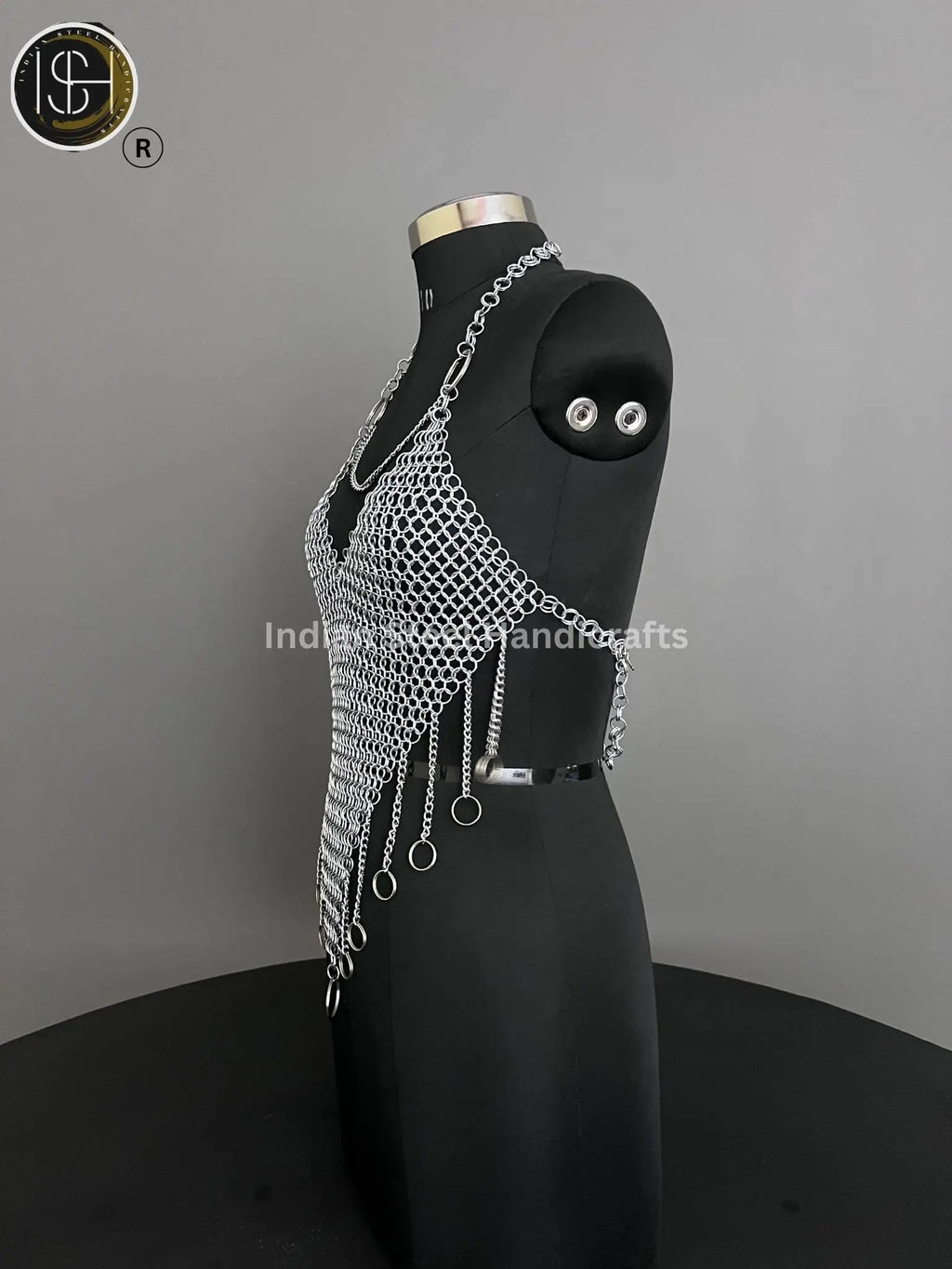Chainmail Harness, Chainmail Chains Layers top, Jump Rings Costume, Wedding Cosplay Costume,Larp , Cosplay, Sca Armor, Gift For Women. ISH Collection