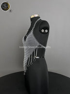 Chainmail Harness, Chainmail Chains Layers top, Jump Rings Costume, Wedding Cosplay Costume,Larp , Cosplay, Sca Armor, Gift For Women. ISH Collection