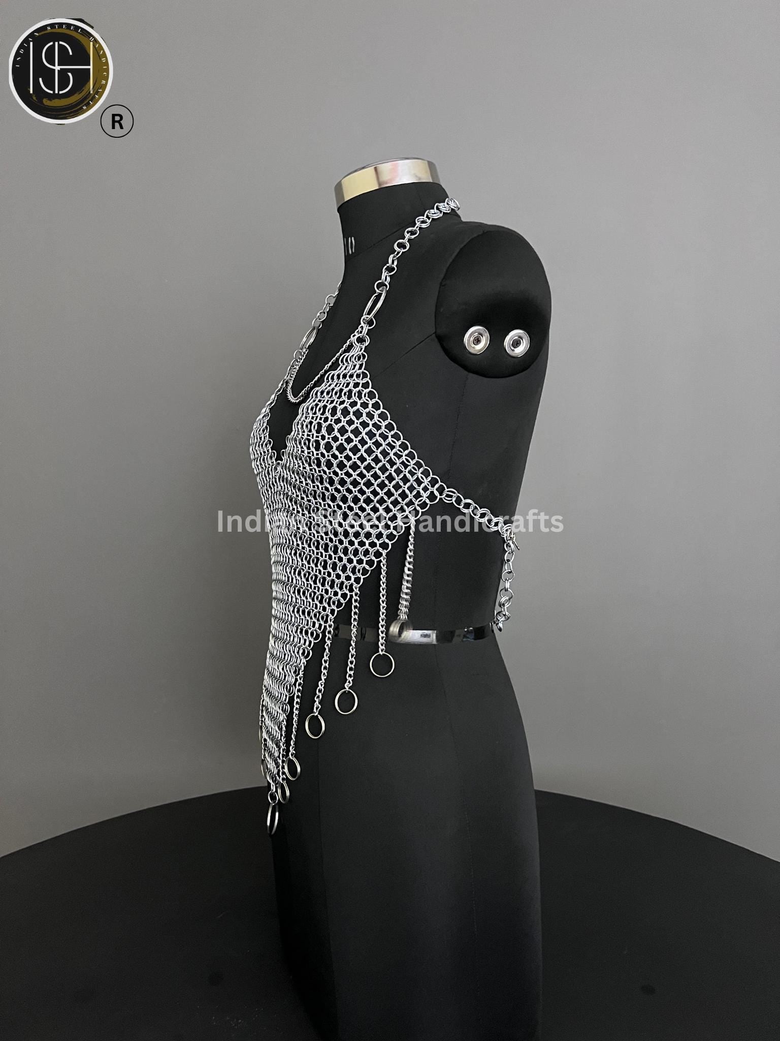 Chainmail Harness, Chainmail Chains Layers top, Jump Rings Costume, Wedding Cosplay Costume,Larp , Cosplay, Sca Armor, Gift For Women.
