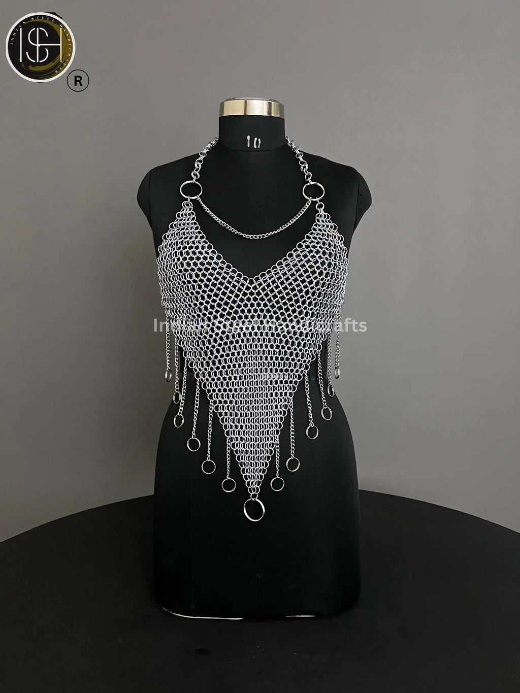 Chainmail Harness, Chainmail Chains Layers top, Jump Rings Costume, Wedding Cosplay Costume,Larp , Cosplay, Sca Armor, Gift For Women. ISH Collection