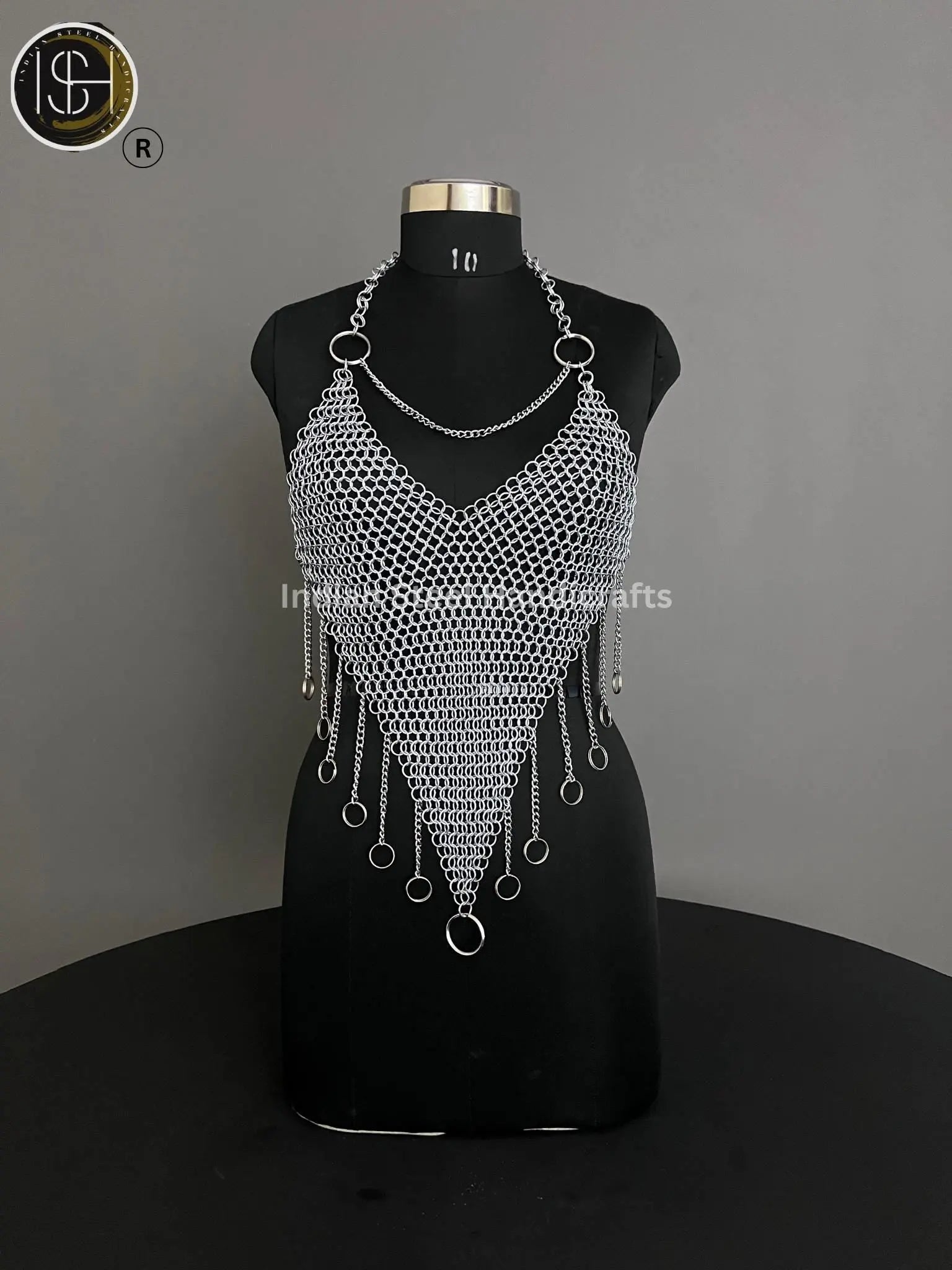 Chainmail Harness, Chainmail Chains Layers top, Jump Rings Costume, Wedding Cosplay Costume,Larp , Cosplay, Sca Armor, Gift For Women. ISH Collection