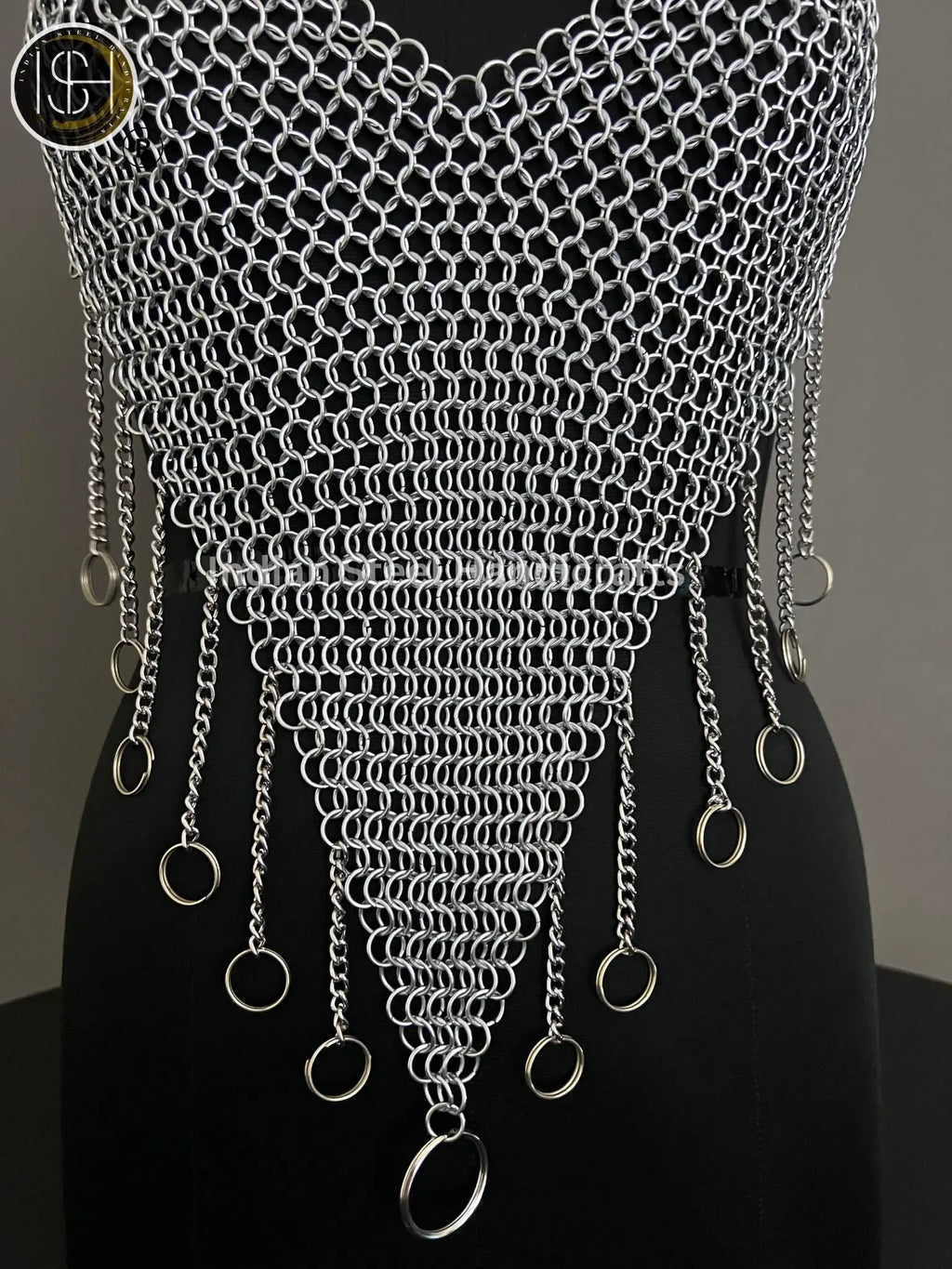 Chainmail Harness, Chainmail Chains Layers top, Jump Rings Costume, Wedding Cosplay Costume,Larp , Cosplay, Sca Armor, Gift For Women. ISH Collection