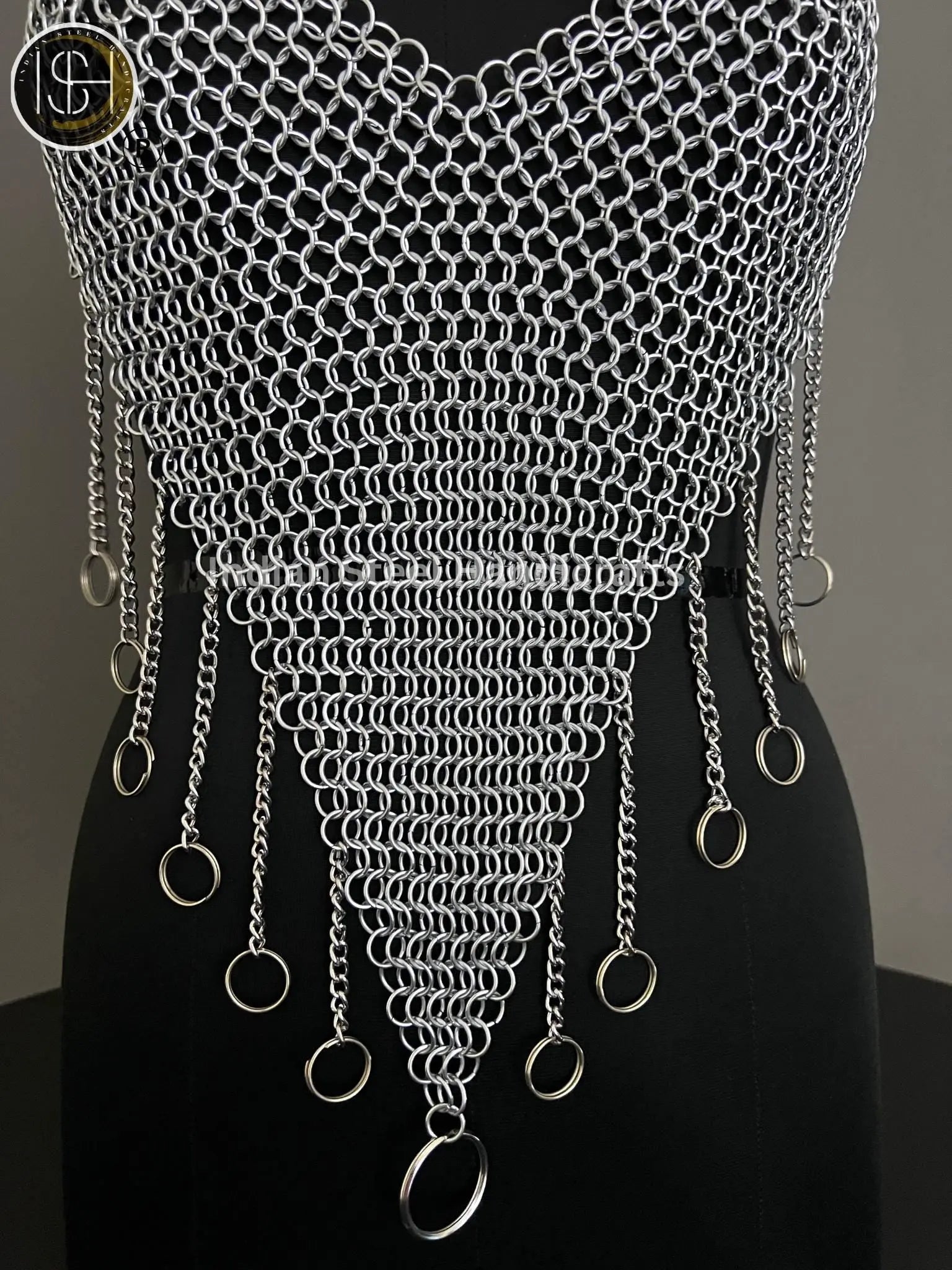 Chainmail Harness, Chainmail Chains Layers top, Jump Rings Costume, Wedding Cosplay Costume,Larp , Cosplay, Sca Armor, Gift For Women. ISH Collection