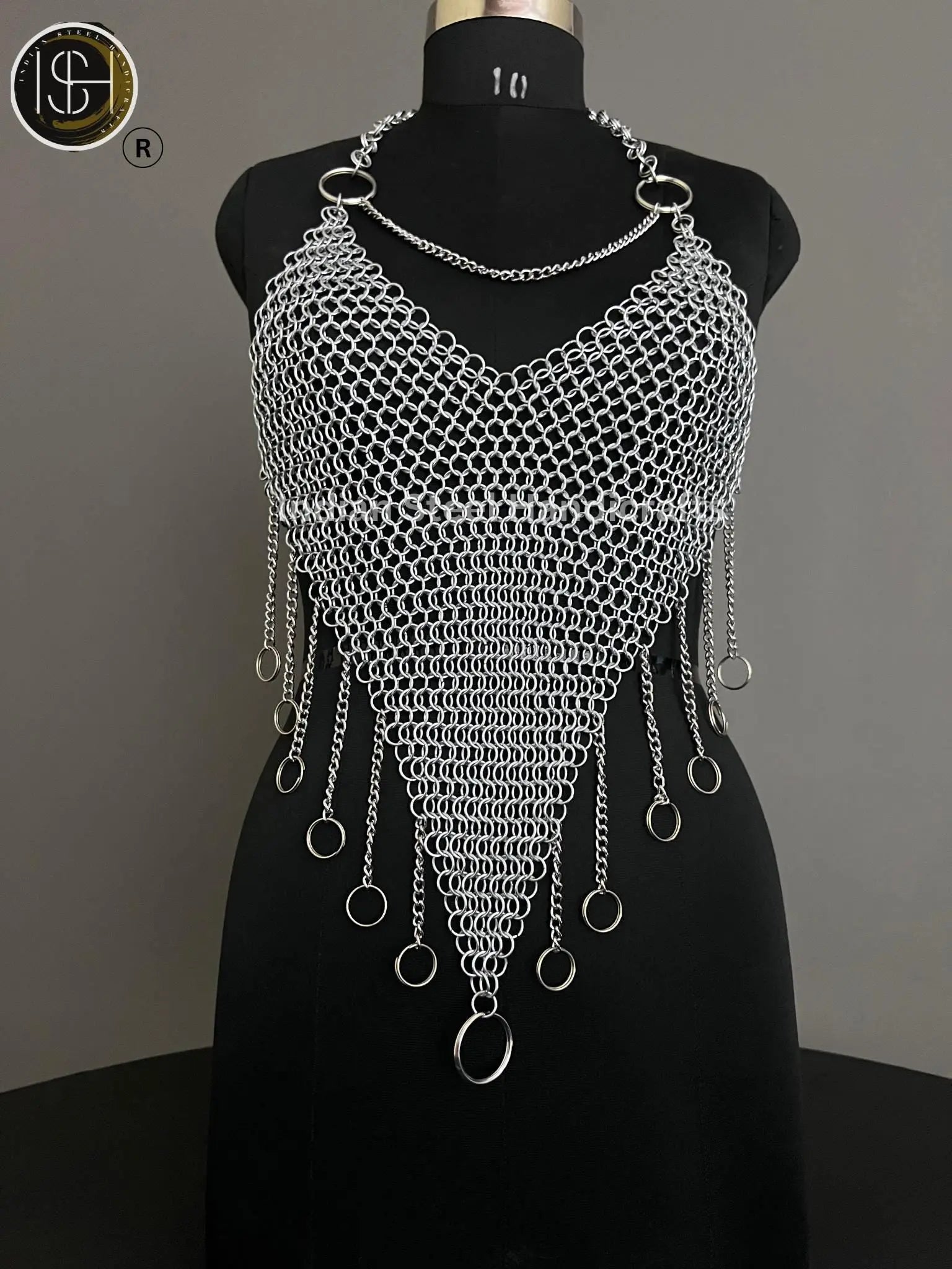 Chainmail Harness, Chainmail Chains Layers top, Jump Rings Costume, Wedding Cosplay Costume,Larp , Cosplay, Sca Armor, Gift For Women. ISH Collection