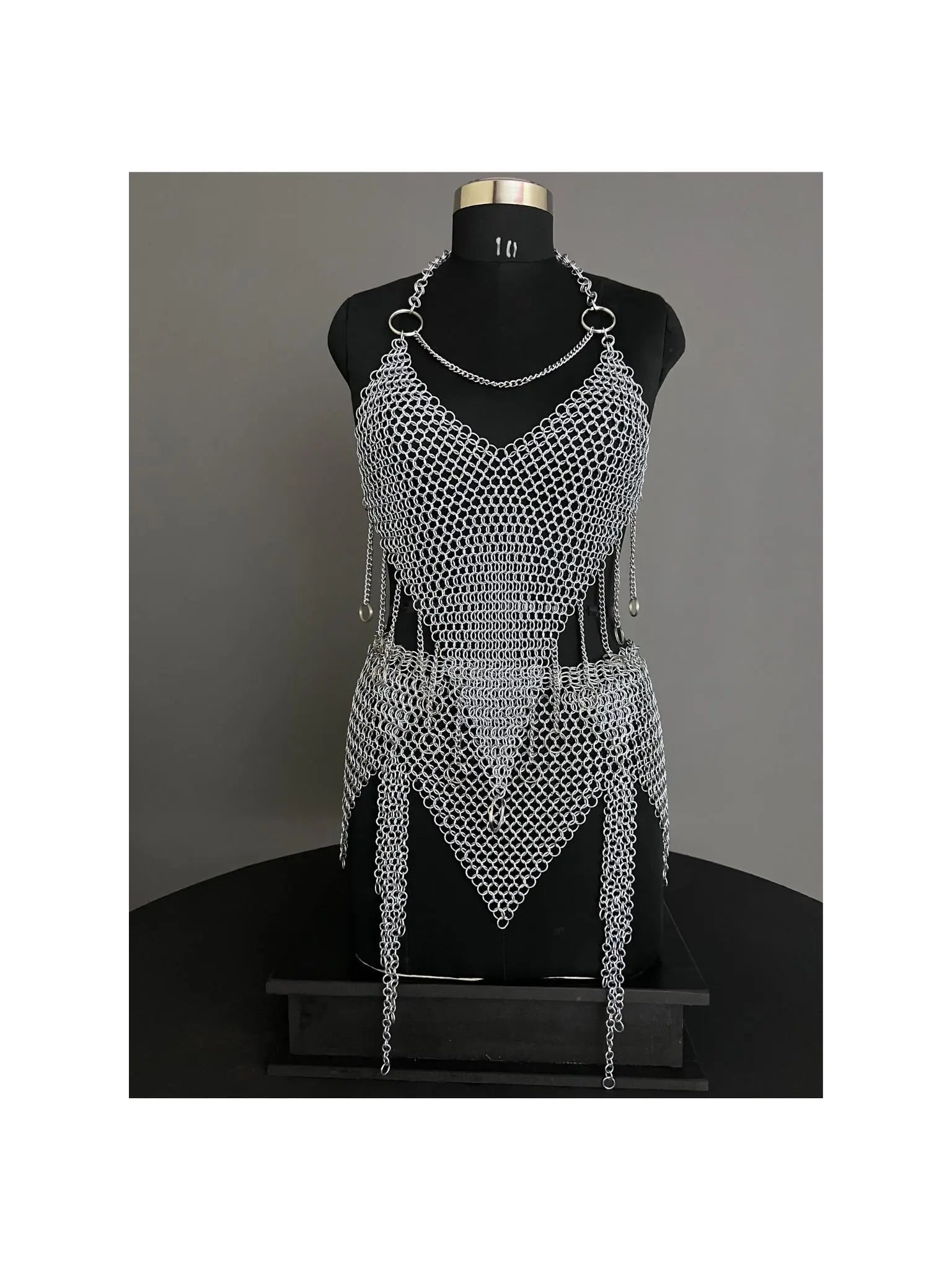 Chainmail Harness, Chainmail Chains Layers top & Skirt, Rings Costume, Wedding Cosplay Costume, Larp , Cosplay, Sca Armor, Gift For Women. ISH Collection