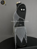 Chainmail Harness, Chainmail Chains Layers top & Skirt, Rings Costume, Wedding Cosplay Costume, Larp , Cosplay, Sca Armor, Gift For Women. ISH Collection