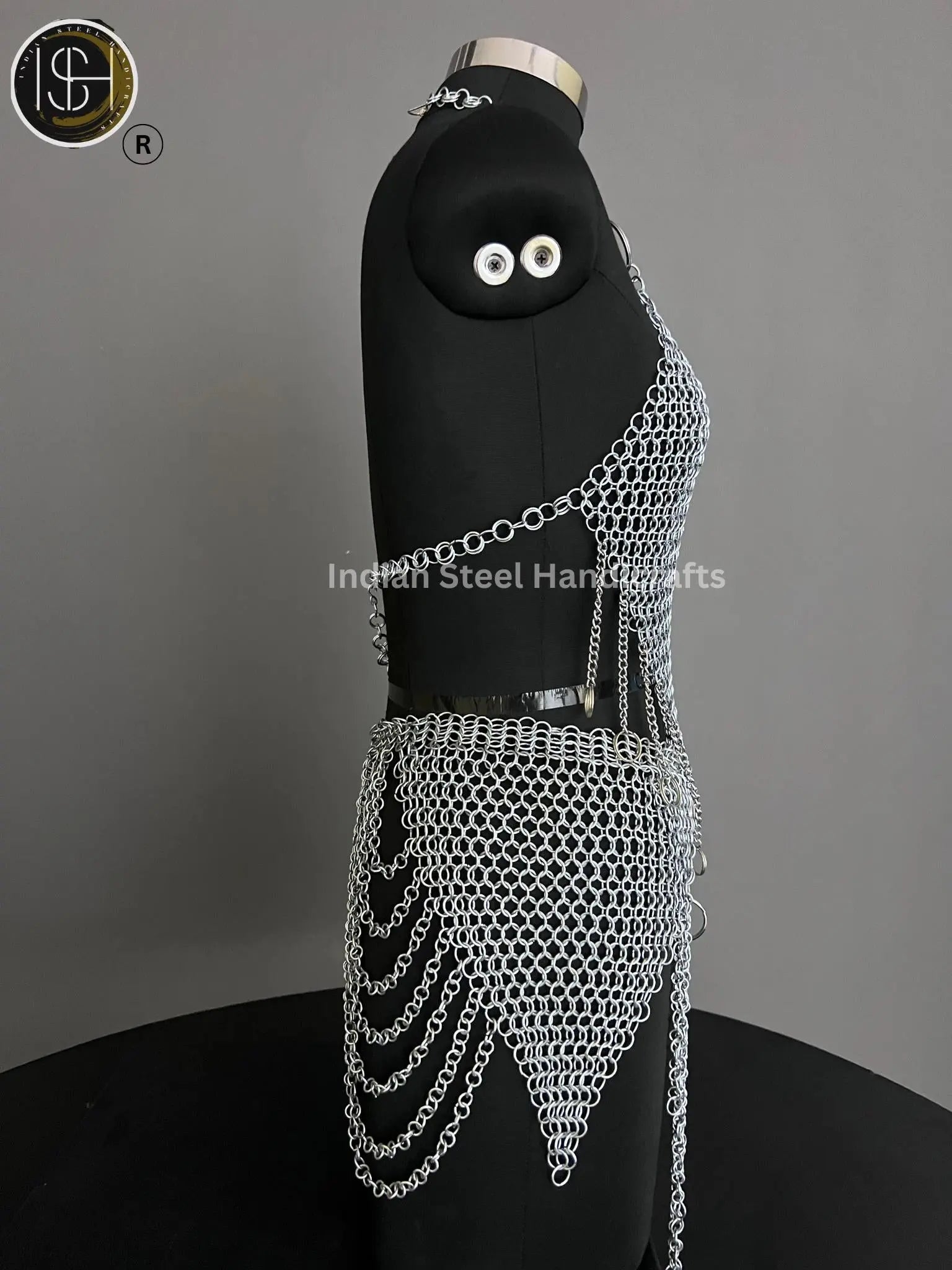 Chainmail Harness, Chainmail Chains Layers top & Skirt, Rings Costume, Wedding Cosplay Costume, Larp , Cosplay, Sca Armor, Gift For Women. ISH Collection