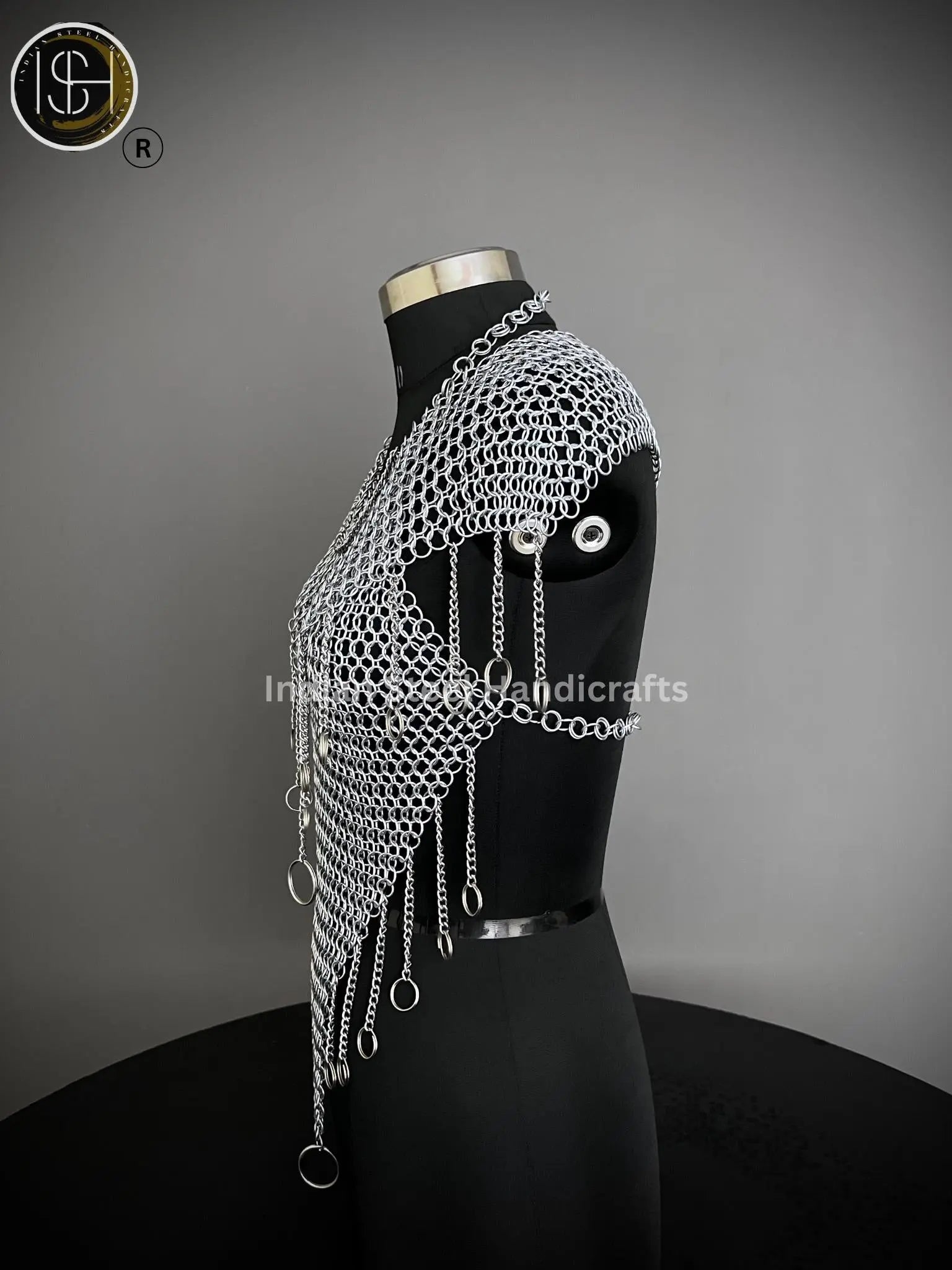 Chainmail Harness, Chainmail Chains Layers top, Jump Rings Costume, Wedding Cosplay Costume, Larp , Cosplay, Sca Armor, Gift For Women. ISH Collection