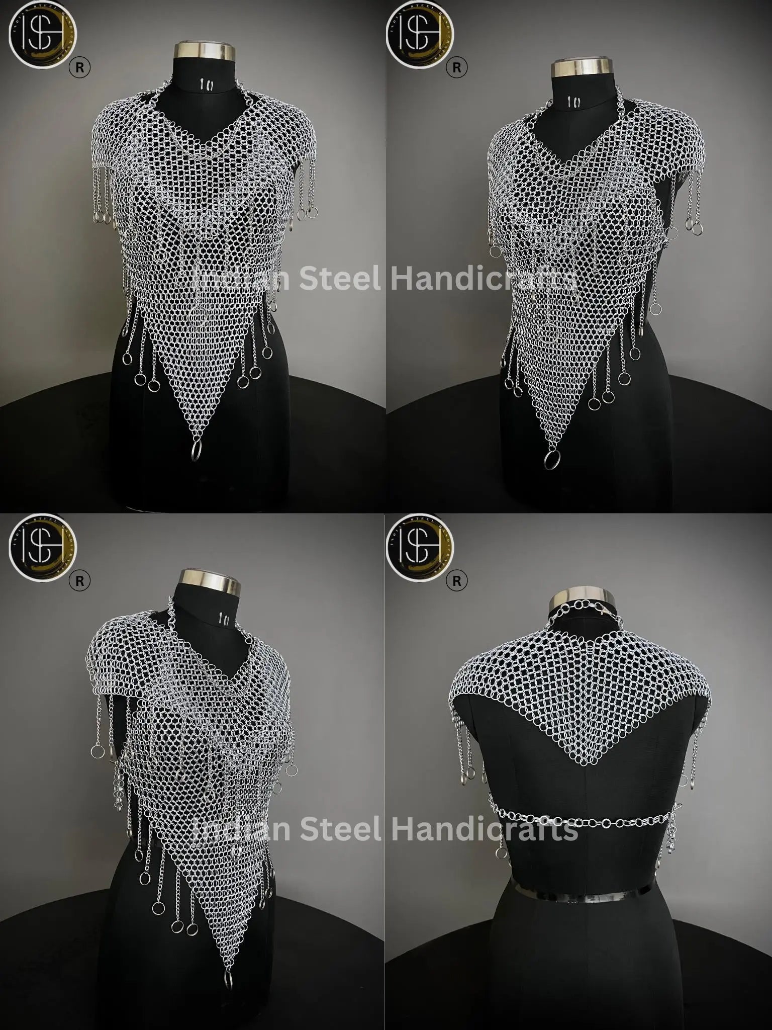 Chainmail Harness, Chainmail Chains Layers top, Jump Rings Costume, Wedding Cosplay Costume, Larp , Cosplay, Sca Armor, Gift For Women. ISH Collection