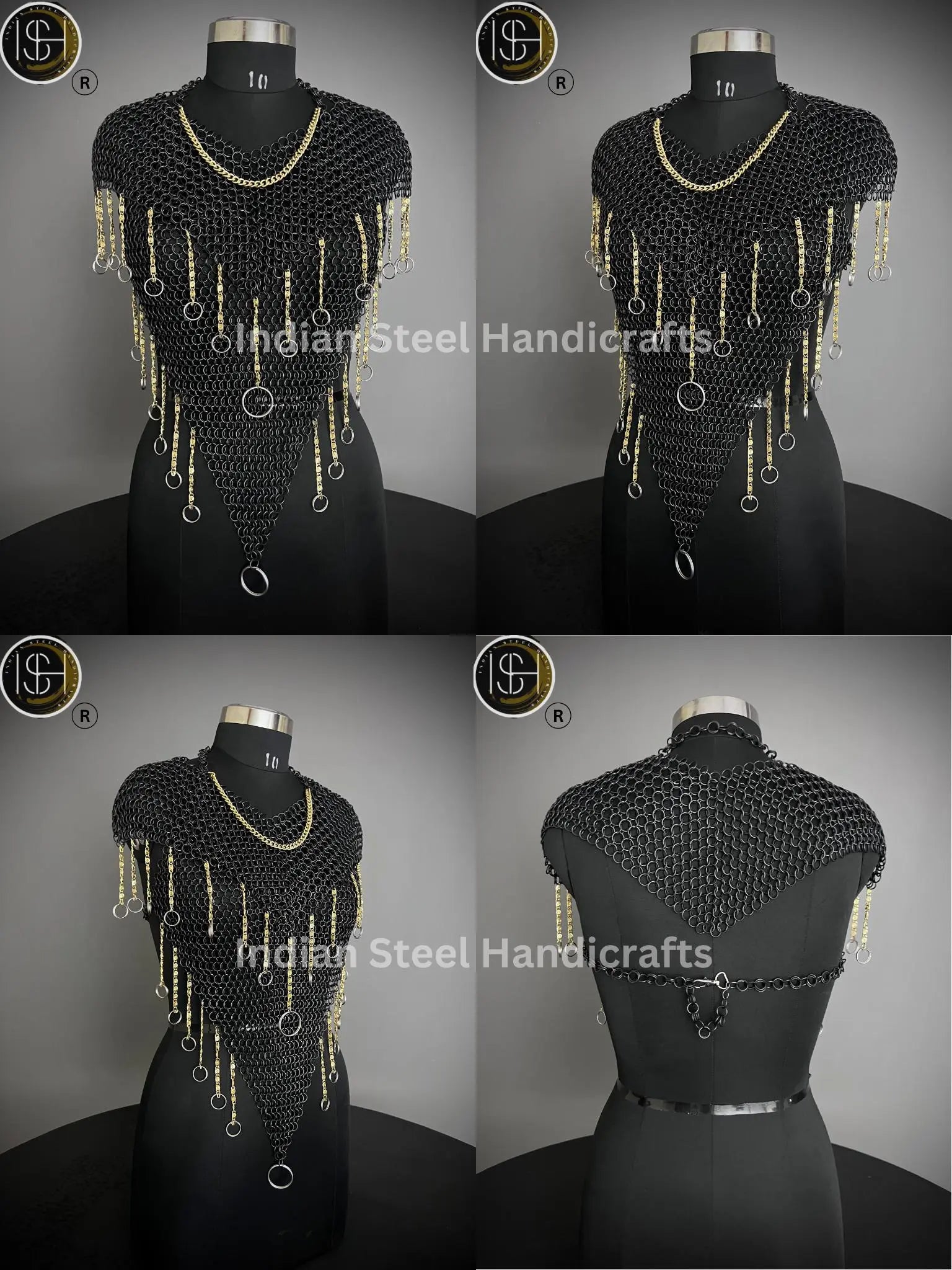 Chainmail Harness, Chainmail Chains Layers top, Jump Rings Costume, Wedding Cosplay Costume, Larp , Cosplay, Sca Armor, Gift For Women. ISH Collection