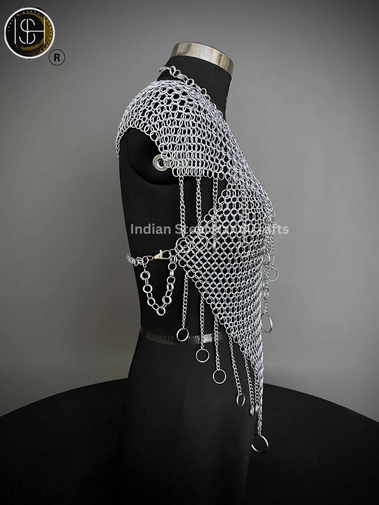 Chainmail Harness, Chainmail Chains Layers top, Jump Rings Costume, Wedding Cosplay Costume, Larp , Cosplay, Sca Armor, Gift For Women.