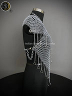 Chainmail Harness, Chainmail Chains Layers top, Jump Rings Costume, Wedding Cosplay Costume, Larp , Cosplay, Sca Armor, Gift For Women. ISH Collection