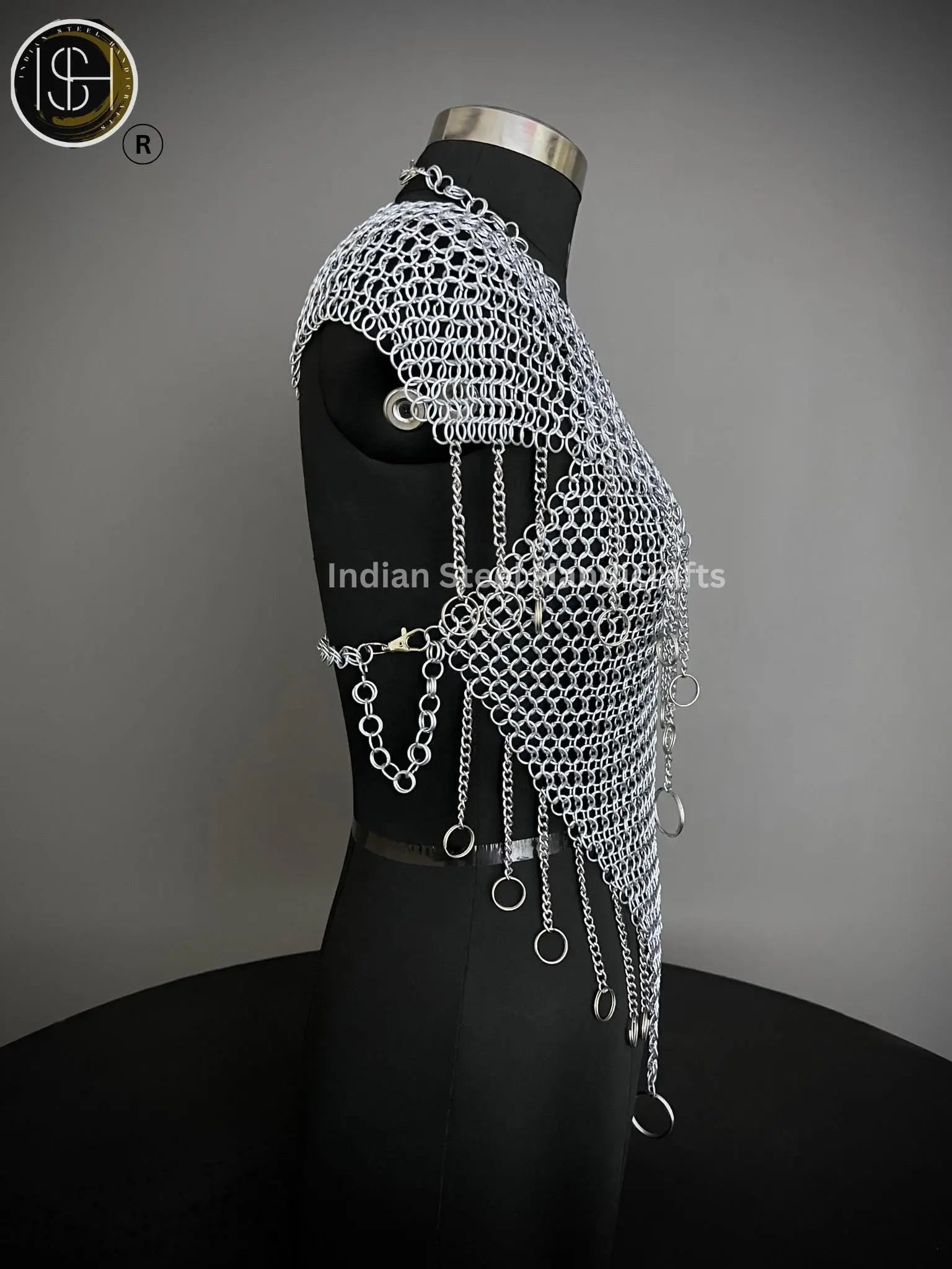 Chainmail Harness, Chainmail Chains Layers top, Jump Rings Costume, Wedding Cosplay Costume, Larp , Cosplay, Sca Armor, Gift For Women. ISH Collection