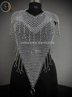 Chainmail Harness, Chainmail Chains Layers top, Jump Rings Costume, Wedding Cosplay Costume, Larp , Cosplay, Sca Armor, Gift For Women. ISH Collection