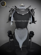 Medieval Cuirass Armor: Steel Chainmail, Lady Cosplay LARP Costume