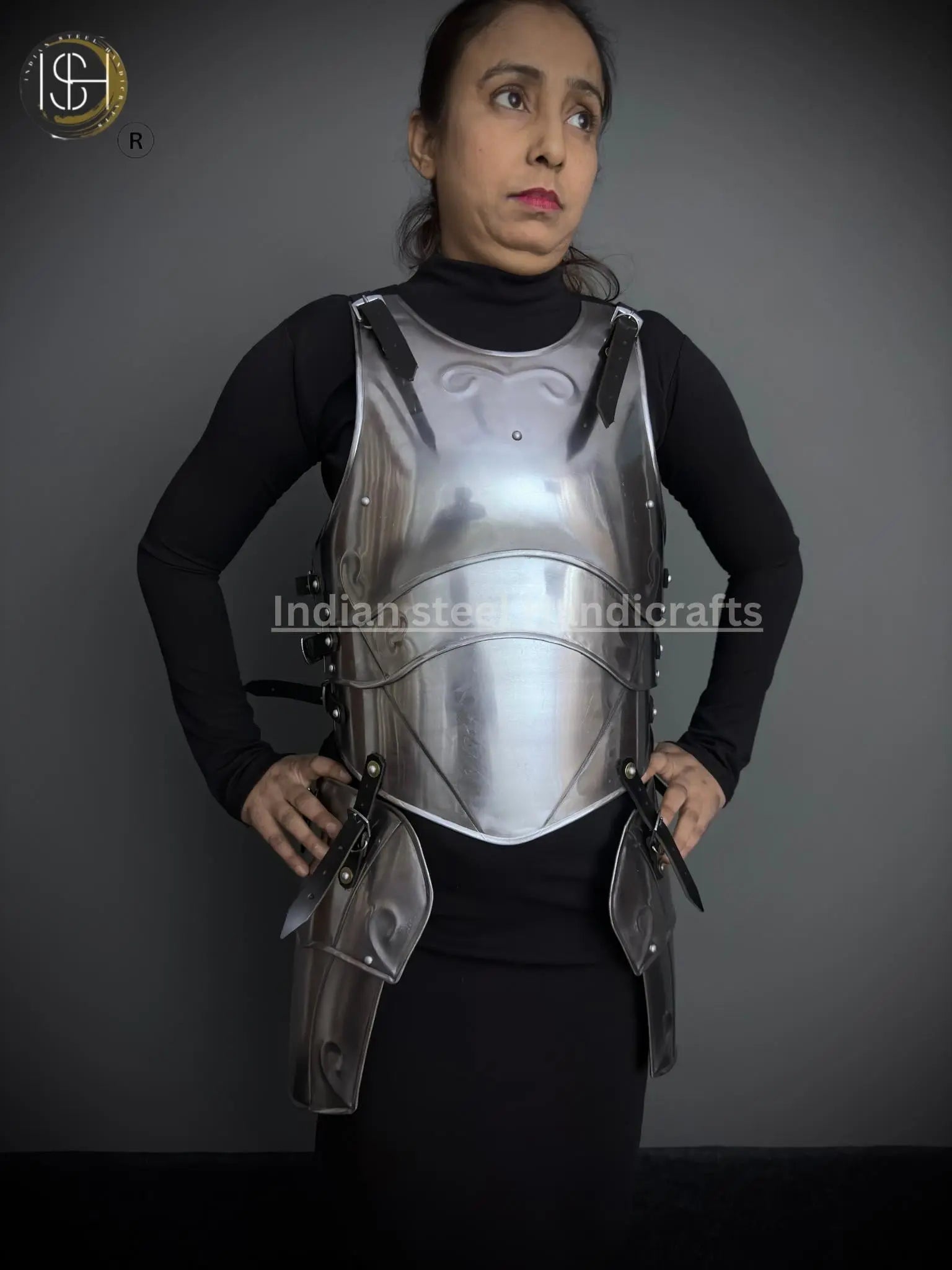Medieval Knight Armor, Fantasy female Chest & Tesset armor, Sca, Cosplay, Larp Armor Costume, Gift items. ISH Collection