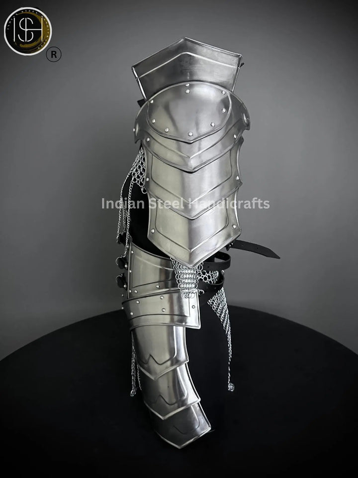 Medieval Steel Cuirass Armor: Gorget, Pauldron, Chainmail - LARP Cosplay