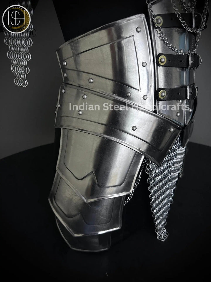 Medieval Steel Cuirass Armor: Gorget, Pauldron, Chainmail - LARP Cosplay