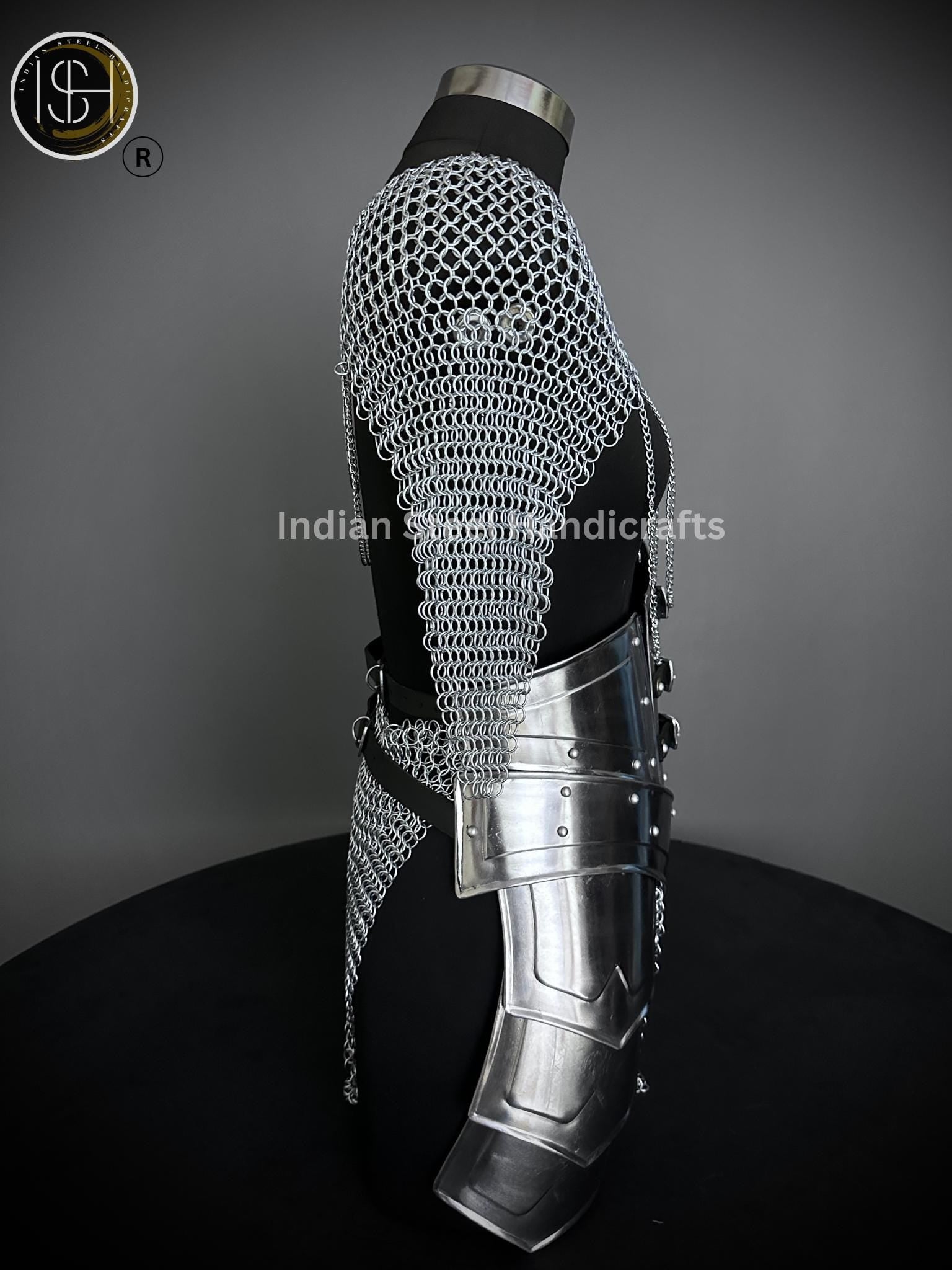 Medieval Ancient Corset Armor, Brave Lady Armor,Chainmail Top & Skirt, Cosplay Armor, Sca Armor, Larp Armor, Fantasy Armor, Gift for women.