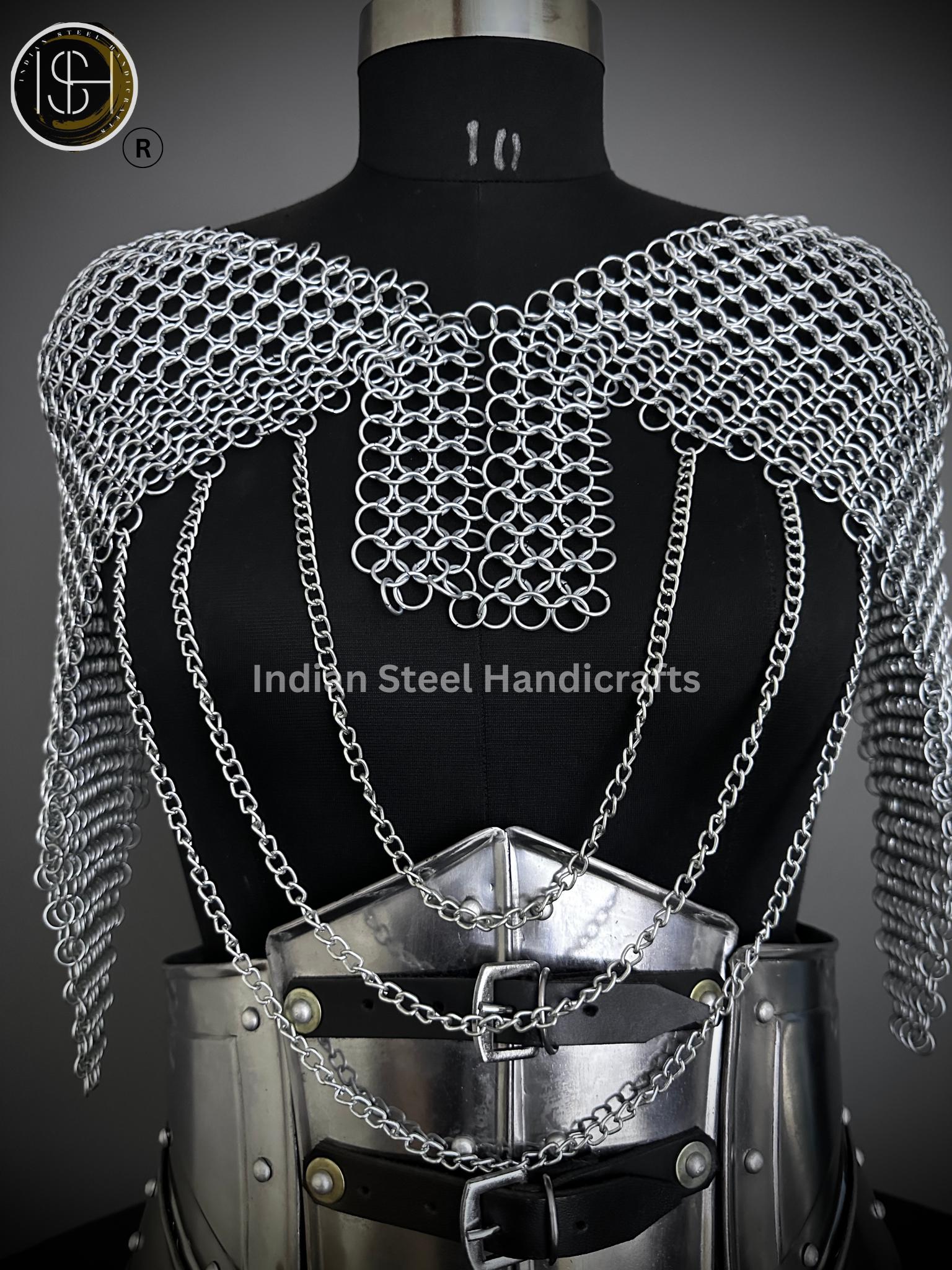 Medieval Ancient Corset Armor, Brave Lady Armor,Chainmail Top & Skirt, Cosplay Armor, Sca Armor, Larp Armor, Fantasy Armor, Gift for women.