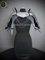 Medieval Ancient Gorget Pauldron & Leg Armor,Chainmail Top, Cosplay, Sca Armor, Larp Armor, Fantasy Armor, Gift for women. ISH Collection