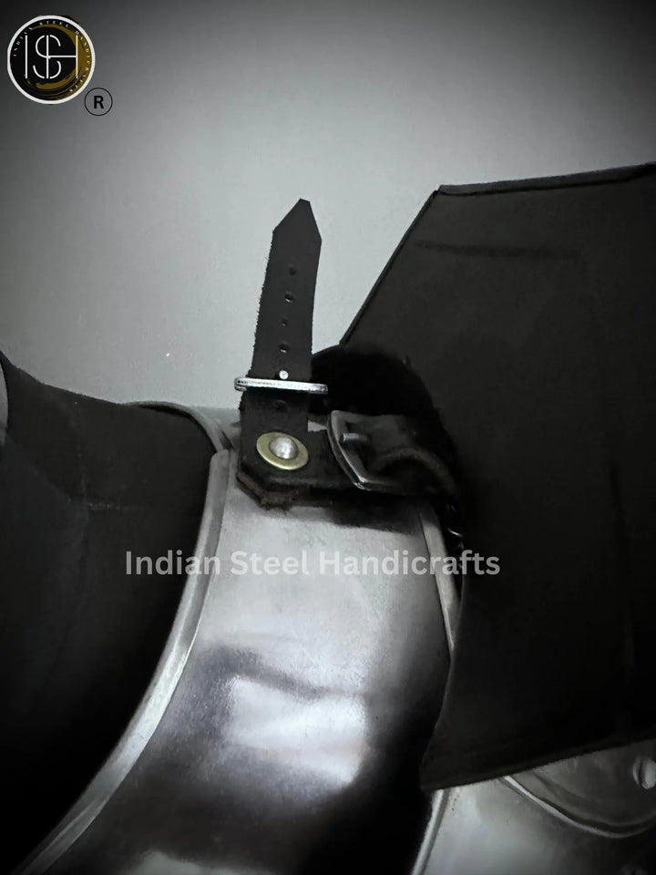 Medieval Steel Armor Set: Gorget, Pauldrons, Bracer - SCA LARP Cosplay