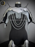 Medieval Steel Armor Set: Gorget, Pauldrons, Bracer - SCA LARP Cosplay