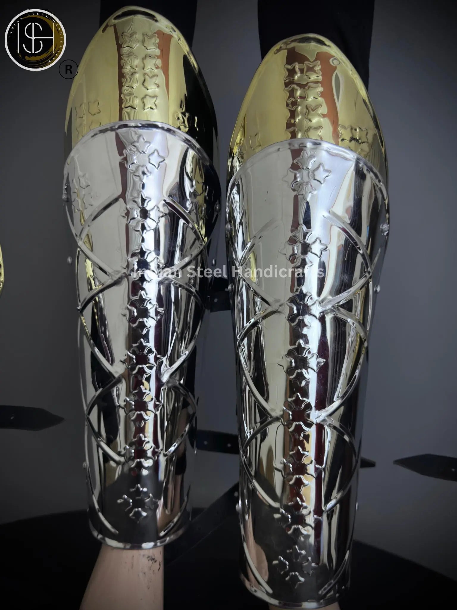 Medieval Knight leg Armor, Bracers Armor, Larp Armor, fantasy Armor Cosplay Armor, Sca Armor, Gift for Men/Women. ISH Collection