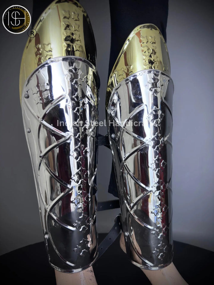 Medieval Knight leg Armor, Bracers Armor, Larp Armor, fantasy Armor Cosplay Armor, Sca Armor, Gift for Men/Women. ISH Collection