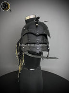 Female Knight Armor: Steel Gorget Pouldron, Chainmail Top - LARP Cosplay