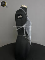 Chainmail Harness, Chainmail Chains Layers top, Jump Rings Costume, Wedding Cosplay Costume,Larp , Cosplay, Sca Armor, Gift For Women. ISH Collection