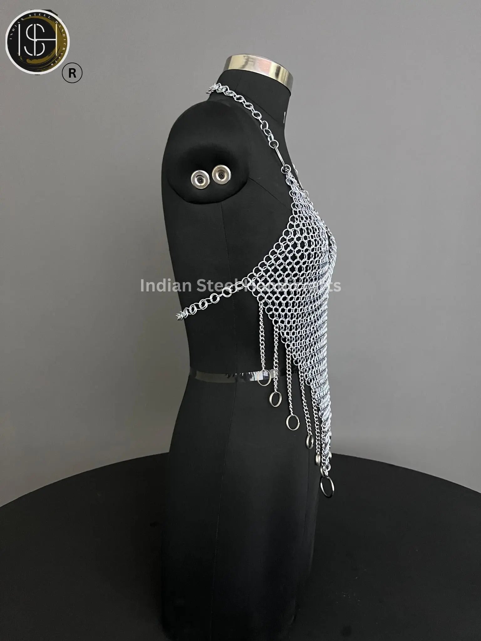 Chainmail Harness, Chainmail Chains Layers top, Jump Rings Costume, Wedding Cosplay Costume,Larp , Cosplay, Sca Armor, Gift For Women. ISH Collection