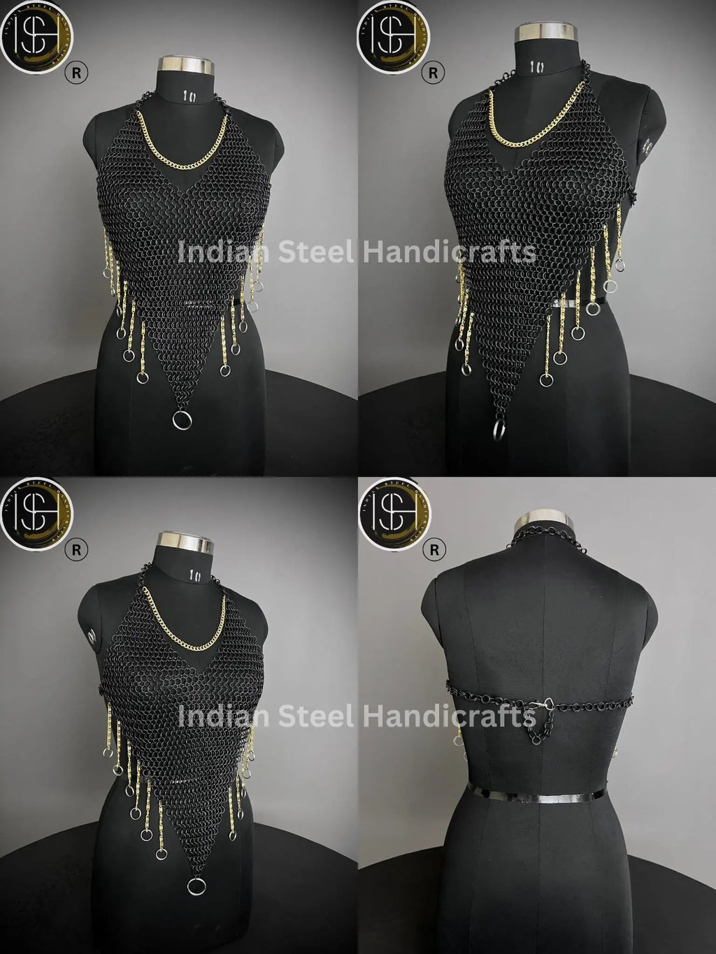Chainmail Harness, Chainmail Chains Layers top, Jump Rings Costume, Wedding Cosplay Costume,Larp , Cosplay, Sca Armor, Gift For Women. ISH Collection