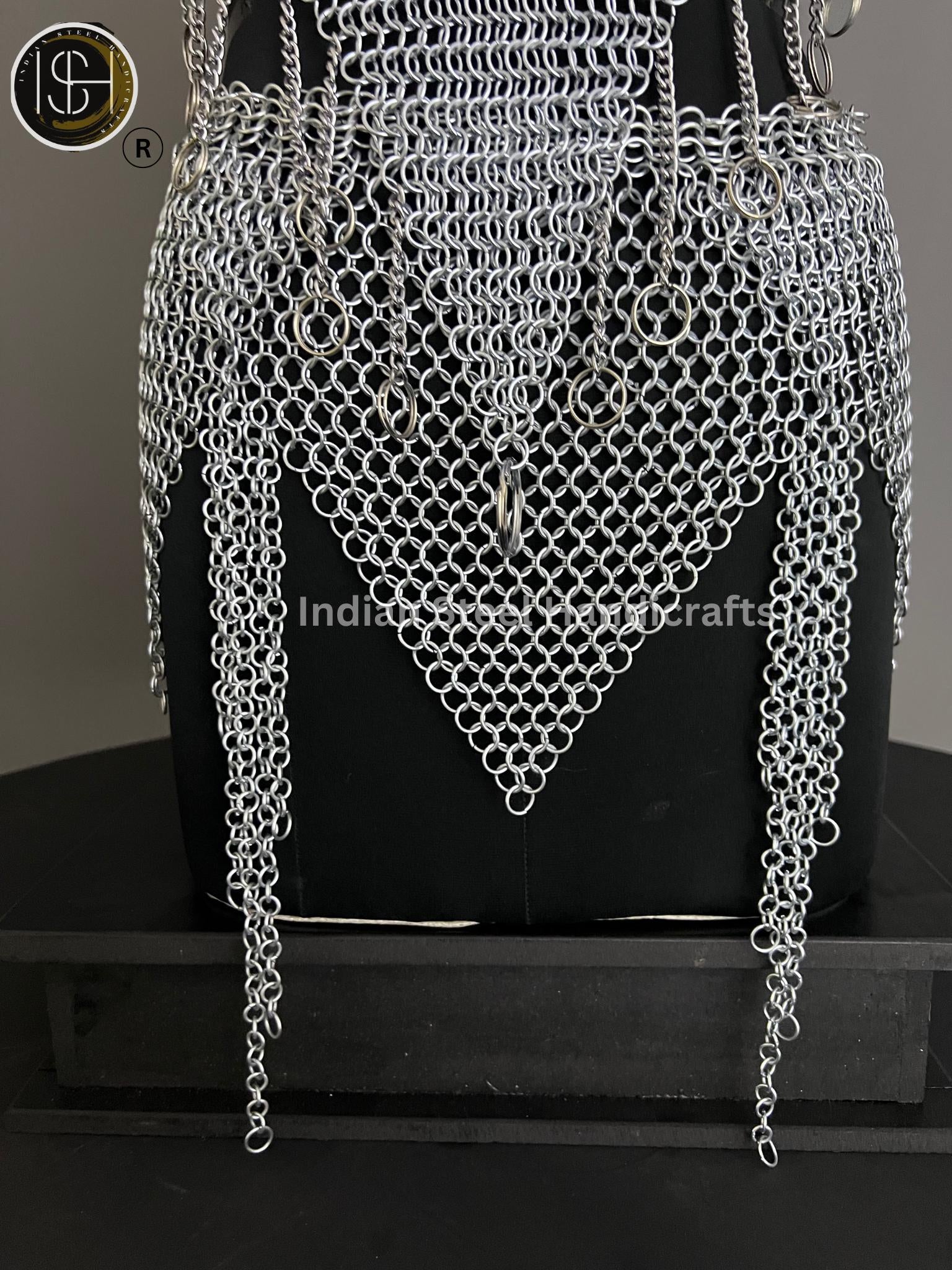 Chainmail Harness, Chainmail Chains Layers top & Skirt, Rings Costume, Wedding Cosplay Costume, Larp , Cosplay, Sca Armor, Gift For Women.