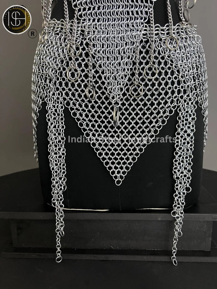 Chainmail Harness, Chainmail Chains Layers top & Skirt, Rings Costume, Wedding Cosplay Costume, Larp , Cosplay, Sca Armor, Gift For Women. ISH Collection