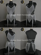 Chainmail Harness, Chainmail Chains Layers top & Skirt, Rings Costume, Wedding Cosplay Costume, Larp , Cosplay, Sca Armor, Gift For Women. ISH Collection