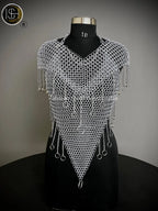 Chainmail Harness, Chainmail Chains Layers top, Jump Rings Costume, Wedding Cosplay Costume, Larp , Cosplay, Sca Armor, Gift For Women. ISH Collection