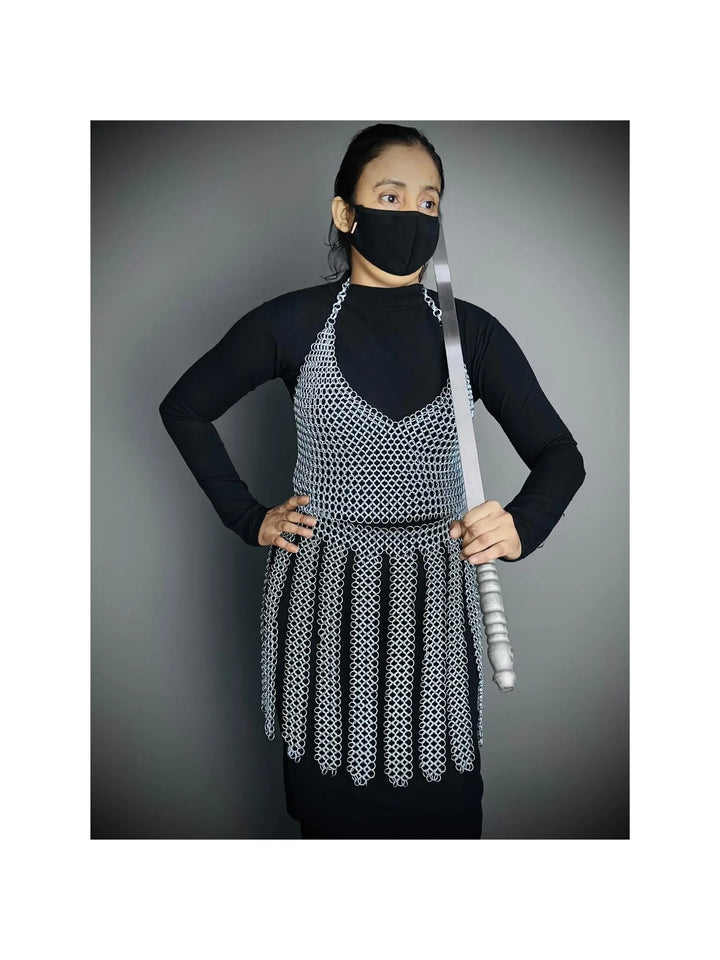 Viking Skirt Top, Ren faire Chainmail Handmade Armor, Cosplay Armor, SCA Armor, Larp Costume, Christmas Gift, Gift for Her ISH Collection
