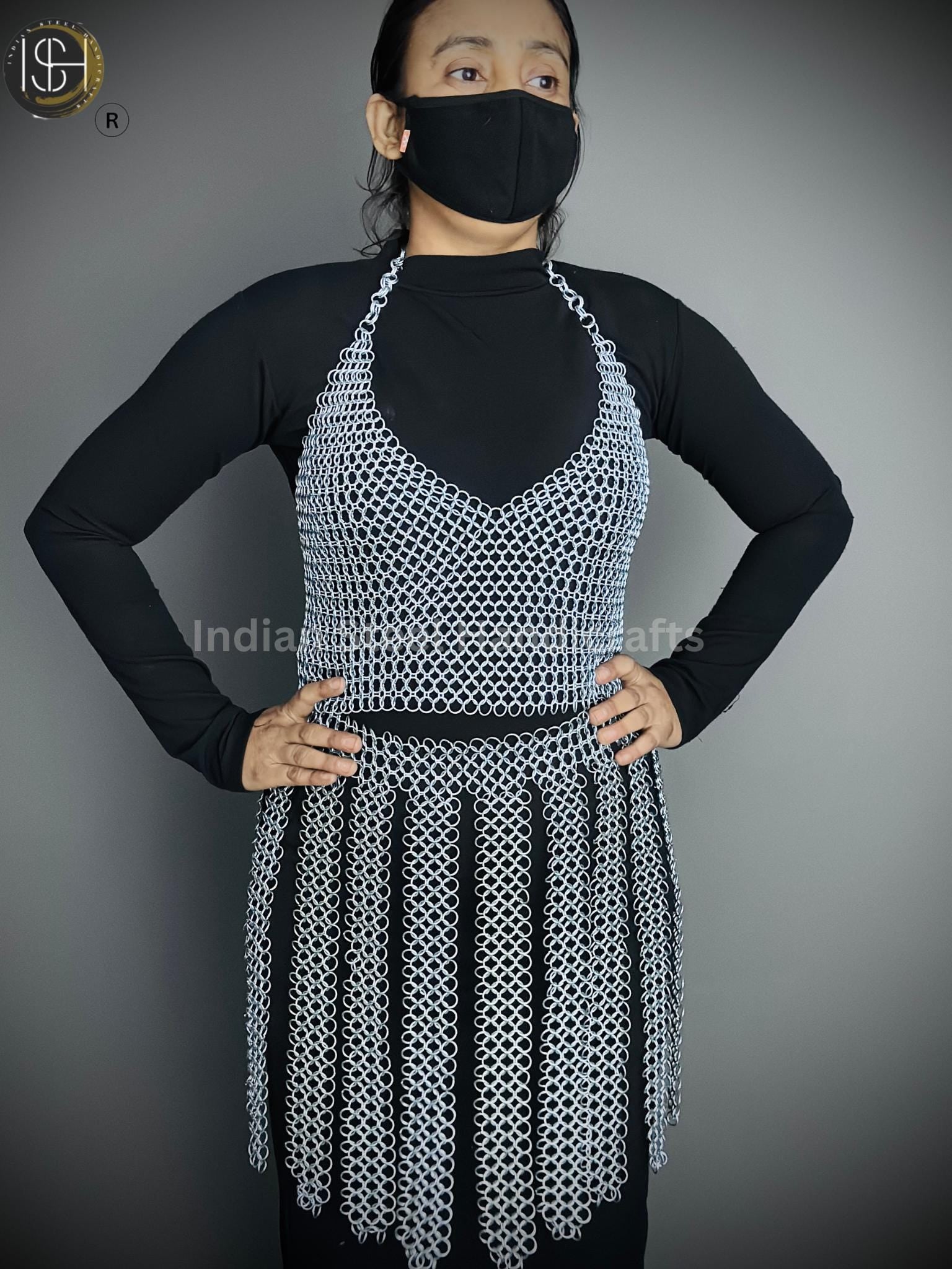 Viking Skirt Top, Ren faire Chainmail Handmade Armor, Cosplay Armor, SCA Armor, Larp Costume, Christmas Gift, Gift for Her