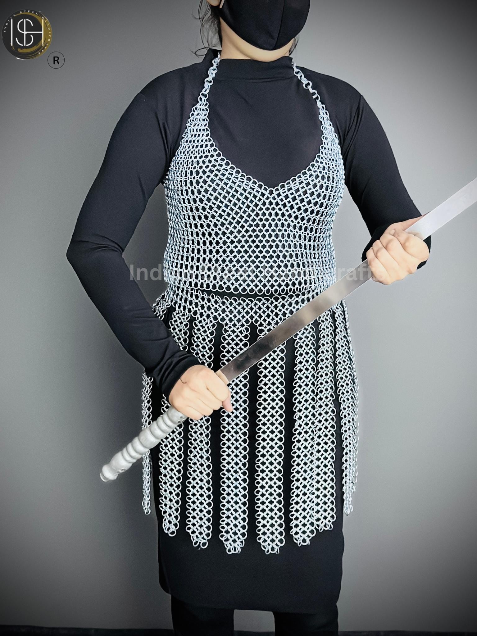 Viking Skirt Top, Ren faire Chainmail Handmade Armor, Cosplay Armor, SCA Armor, Larp Costume, Christmas Gift, Gift for Her